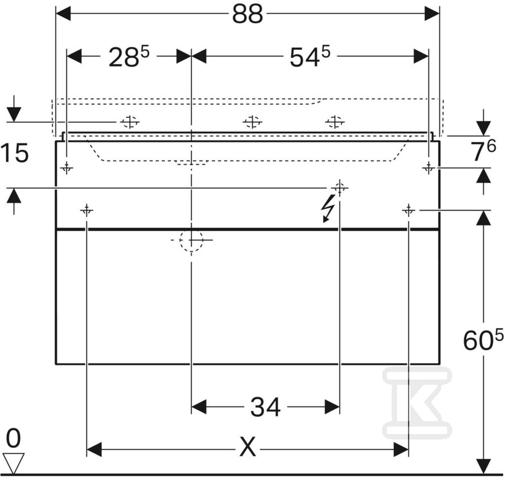 Szafka Xeno2 pod umywalkę 90 cm lewa, 2 - 500.515.01.1