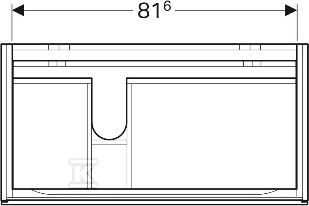 Szafka Xeno2 pod umywalkę 90 cm lewa, 2 - 500.515.01.1