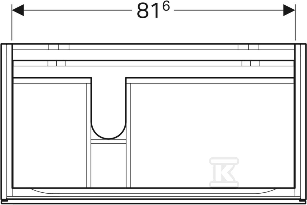 Szafka Xeno2 pod umywalkę 90 cm lewa, 2 - 500.515.43.1