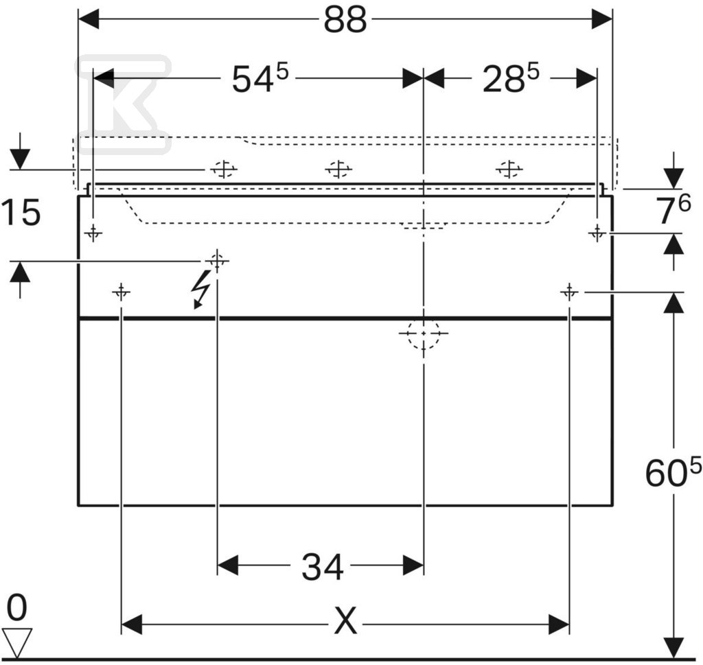 Szafka Xeno2 pod umywalkę 90 cm prawa, - 500.516.00.1