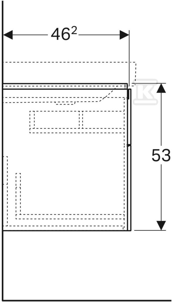 Szafka Xeno2 pod umywalkę 90 cm prawa, - 500.516.00.1