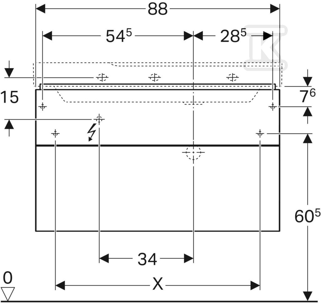 Szafka Xeno2 pod umywalkę 90 cm prawa, - 500.516.43.1