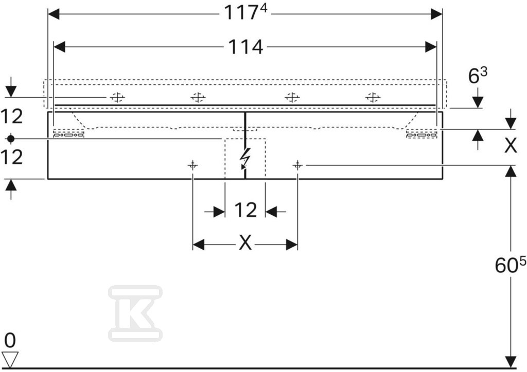 Szafka Xeno2 pod umywalkę 120 cm, 2 - 500.517.00.1