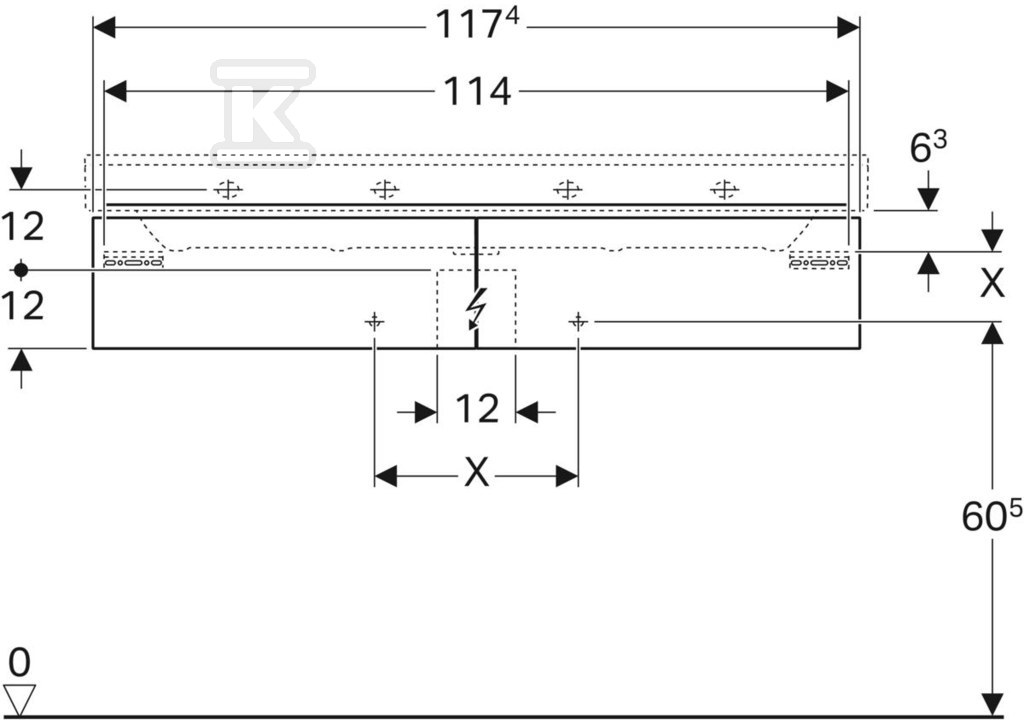 Szafka Xeno2 pod umywalkę 120 cm, 2 - 500.517.01.1