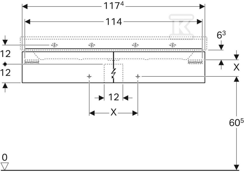 Szafka Xeno2 pod umywalkę 120 cm, 2 - 500.517.43.1