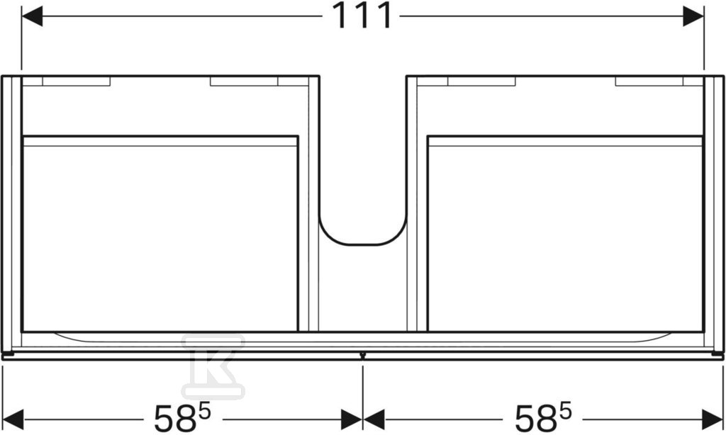 Szafka Xeno2 pod umywalkę 120 cm, 2 - 500.517.43.1