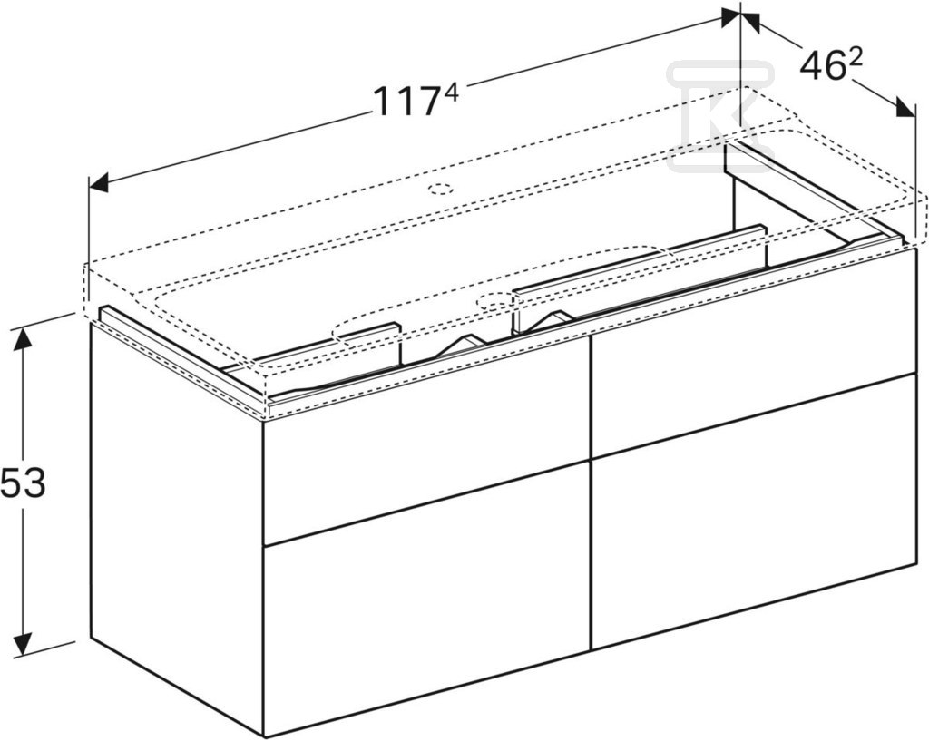 Szafka Xeno2 pod umywalkę 120 cm, 4 - 500.518.00.1