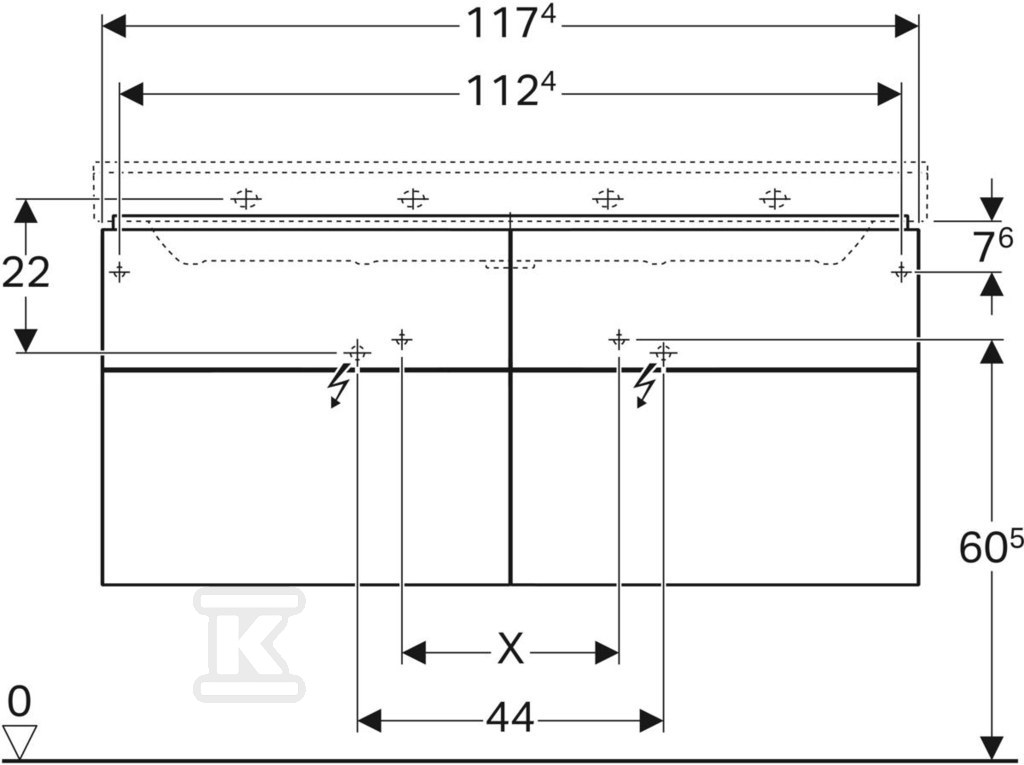 Szafka Xeno2 pod umywalkę 120 cm, 4 - 500.518.00.1