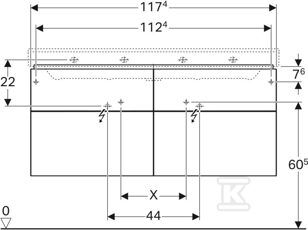 Szafka Xeno2 pod umywalkę 120 cm, 4 - 500.518.43.1