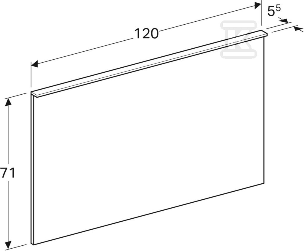 Lustro Xeno2 z podświetleniem 120 cm - 500.519.00.1