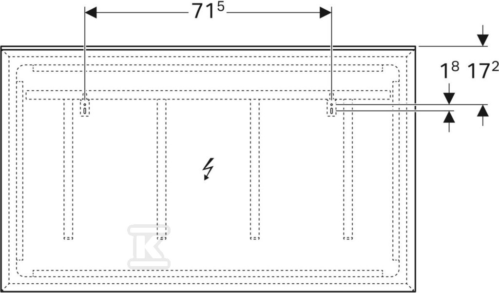 Lustro Xeno2 z podświetleniem 120 cm - 500.519.00.1