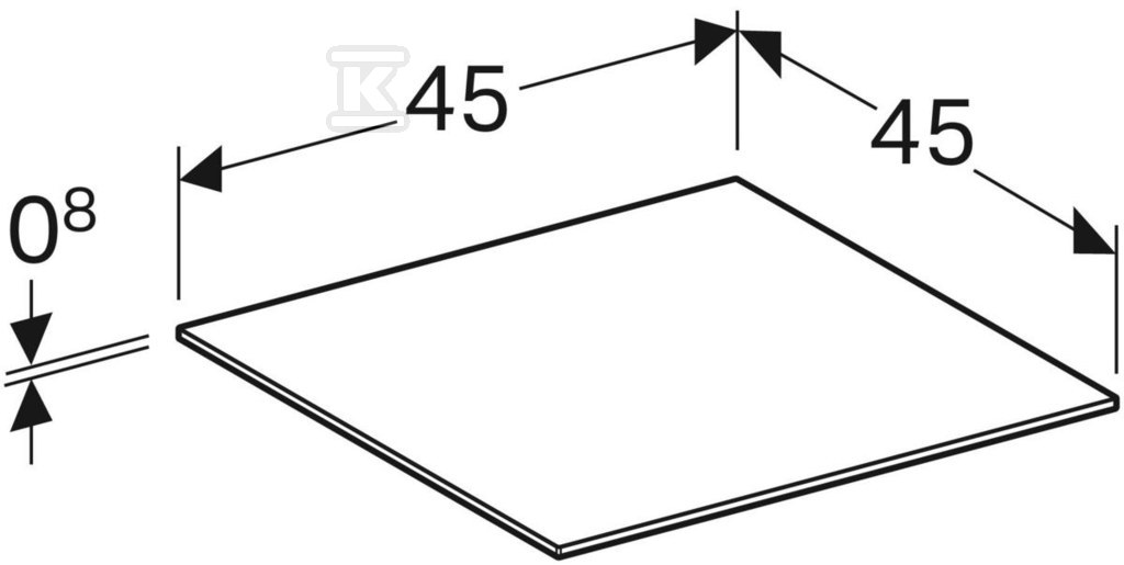 Blat szklany Xeno2 45 cm do szafki - 500.523.00.1