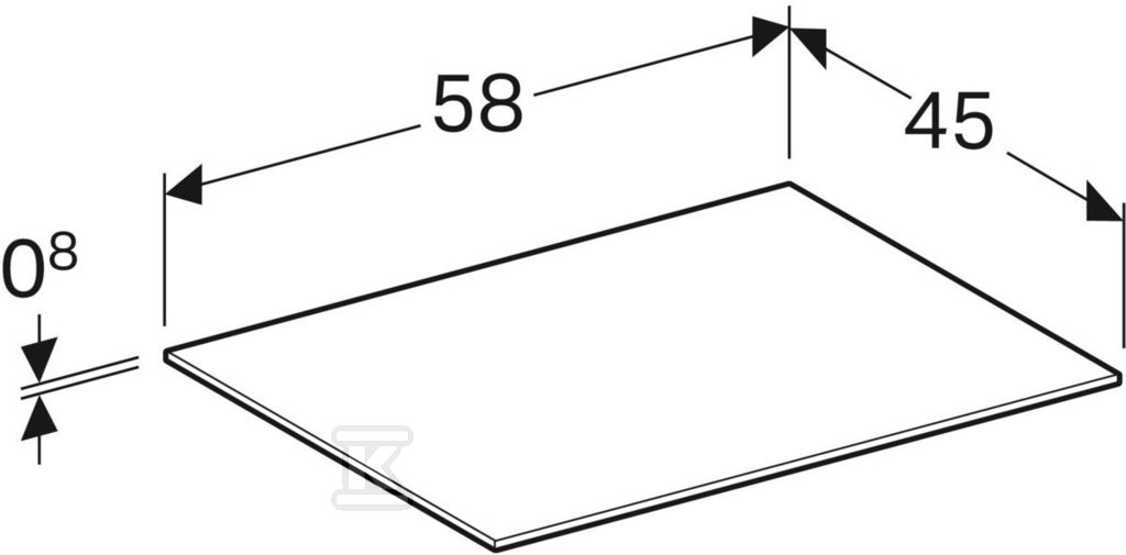 Blat szklany Xeno2 58 cm do szafki - 500.524.00.1