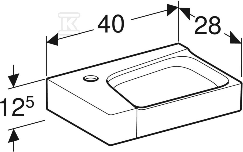 Umywalka Xeno2 40 cm lewa, KT - 500.528.01.1