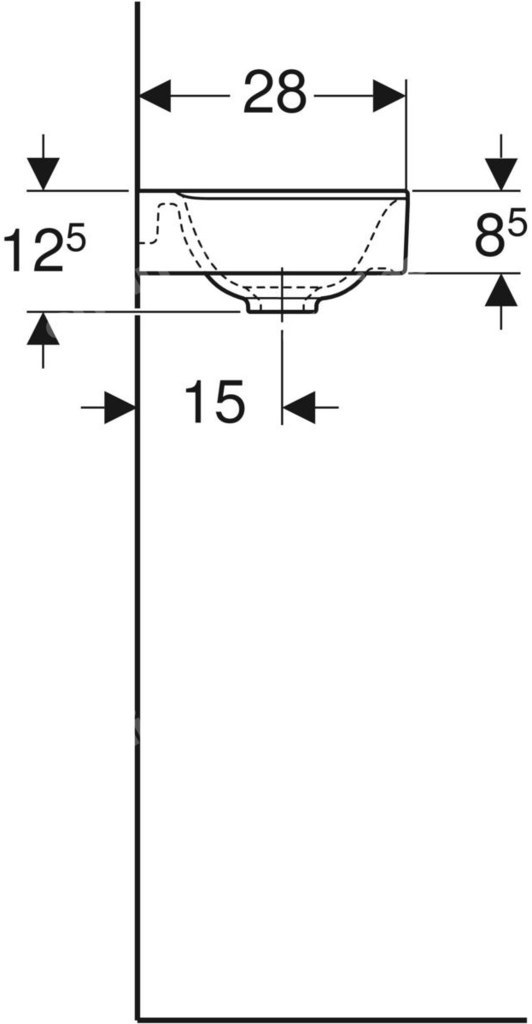 Umywalka Xeno2 40 cm lewa, KT - 500.528.01.1