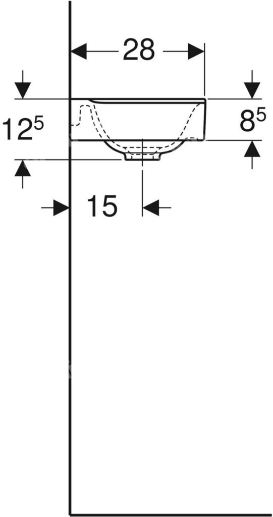 Kseno2 umivaonik 40 cm desno, KeraTect - 500.529.01.1