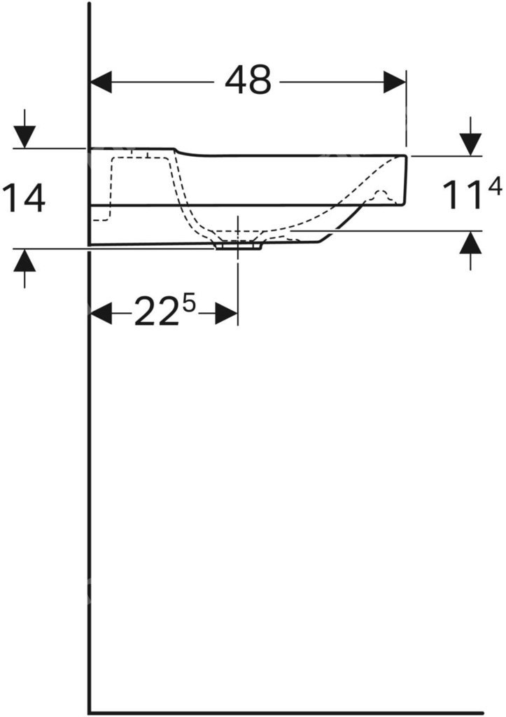 Umywalka Xeno2 60 cm, KT - 500.530.01.1