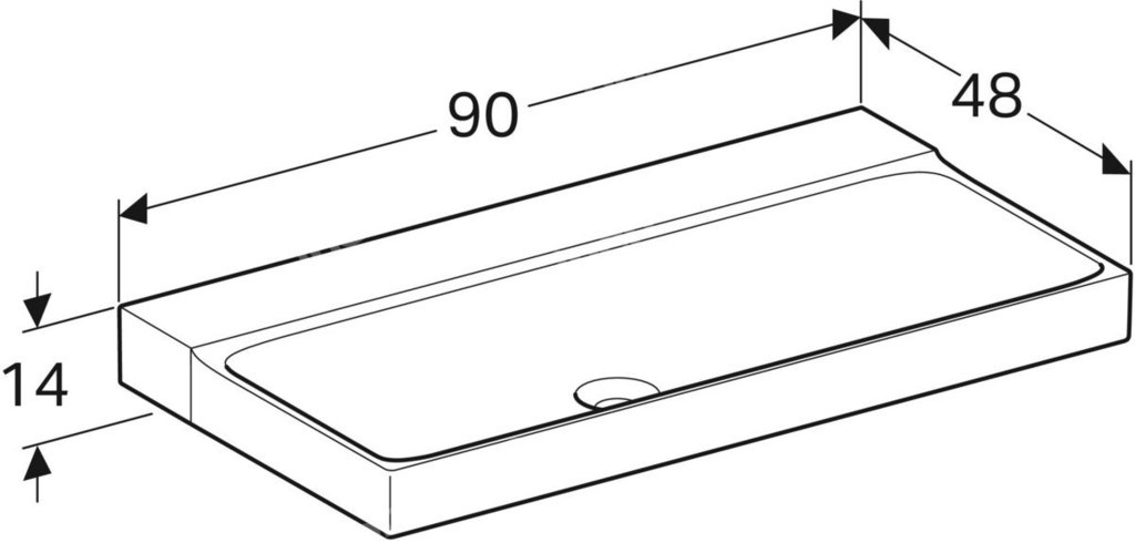 Umywalka Xeno2 90 cm bez otworu, KT - 500.532.01.1