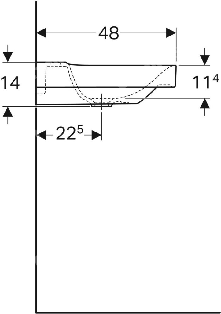 Umywalka Xeno2 90 cm, prawa, bez - 500.534.01.1