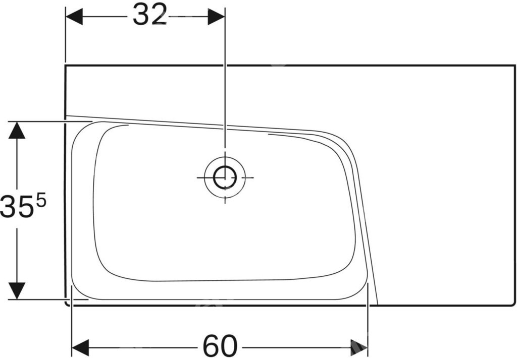 Umywalka Xeno2 90 cm, prawa, bez - 500.534.01.1