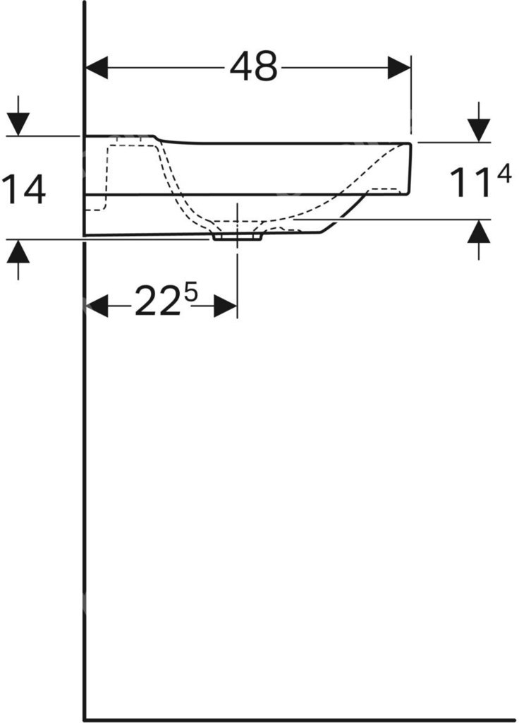 Umywalka Xeno2 90 cm, lewa, KT - 500.535.01.1