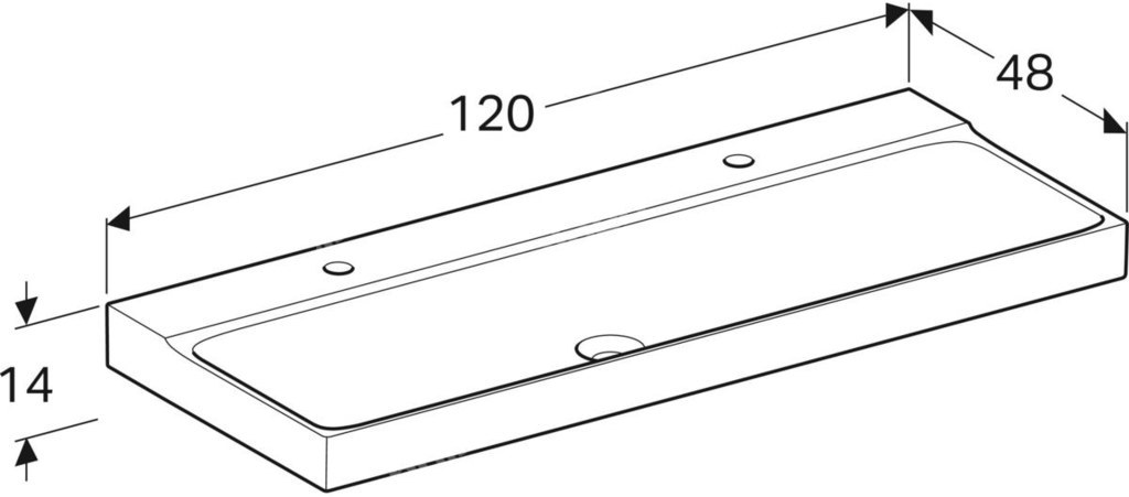 Umywalka Xeno2 120 cm, z dwoma - 500.550.01.1