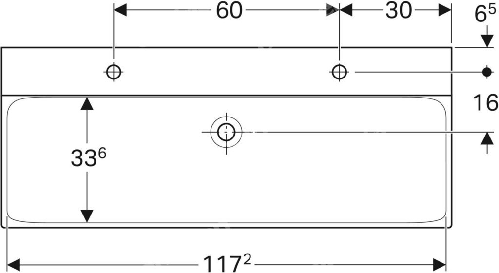 Umywalka Xeno2 120 cm, z dwoma - 500.550.01.1