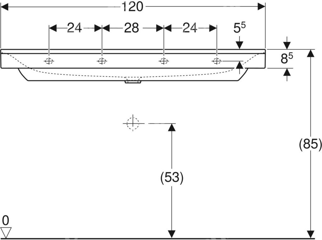 Umywalka Xeno2 120 cm, KT - 500.551.01.1