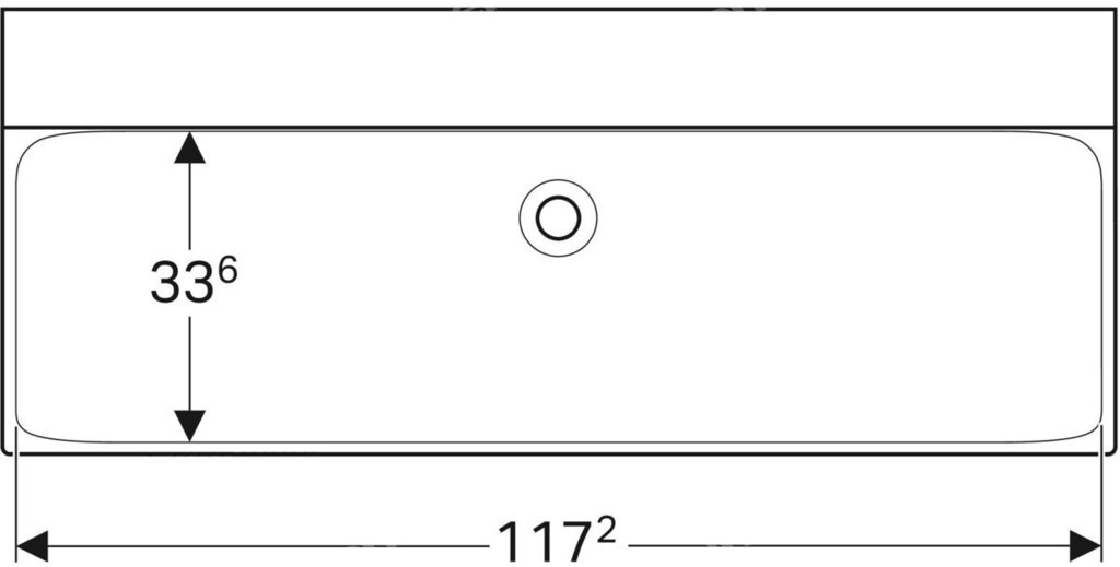 Umywalka Xeno2 120 cm bez otworu, KT - 500.552.01.1