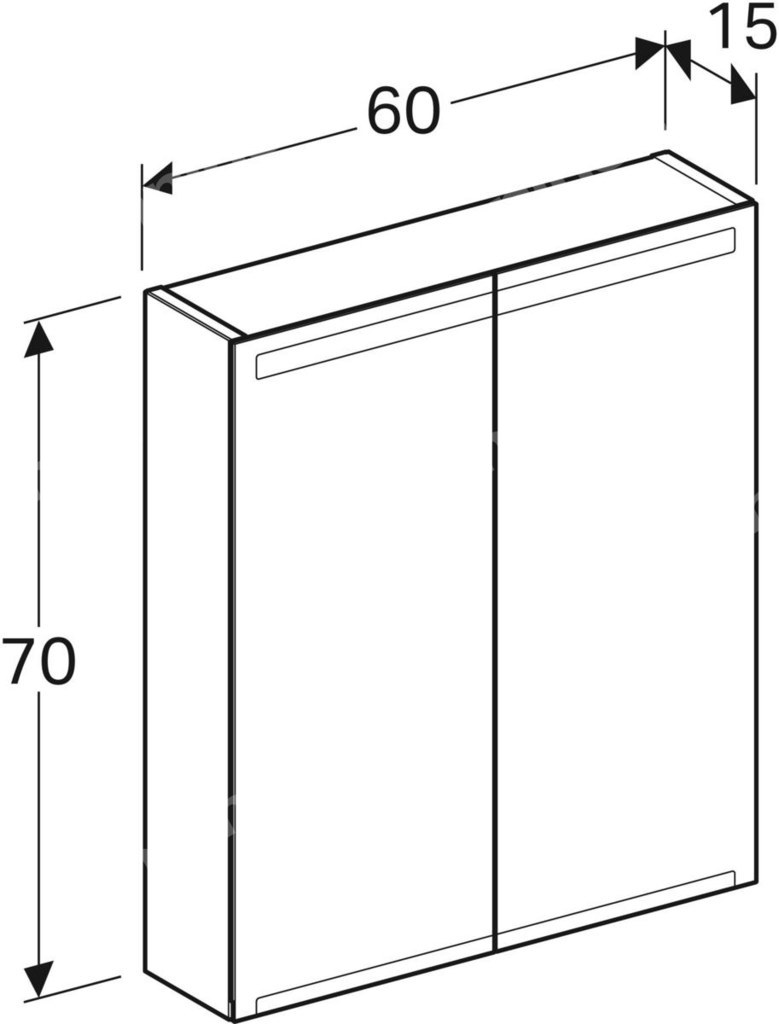 Option mirror cabinet, B60, with - 500.582.00.1