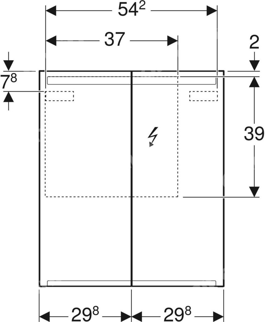 Option mirror cabinet, B60, with - 500.582.00.1