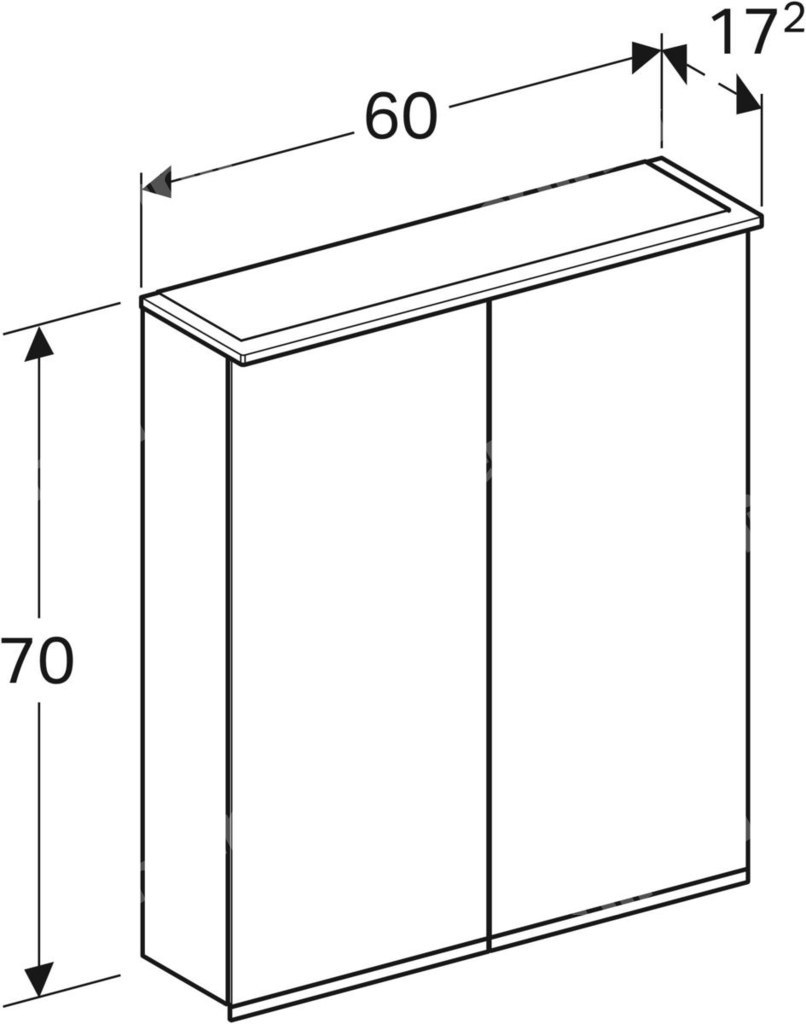 Option Plus mirror cabinet, B60, with - 500.593.00.1