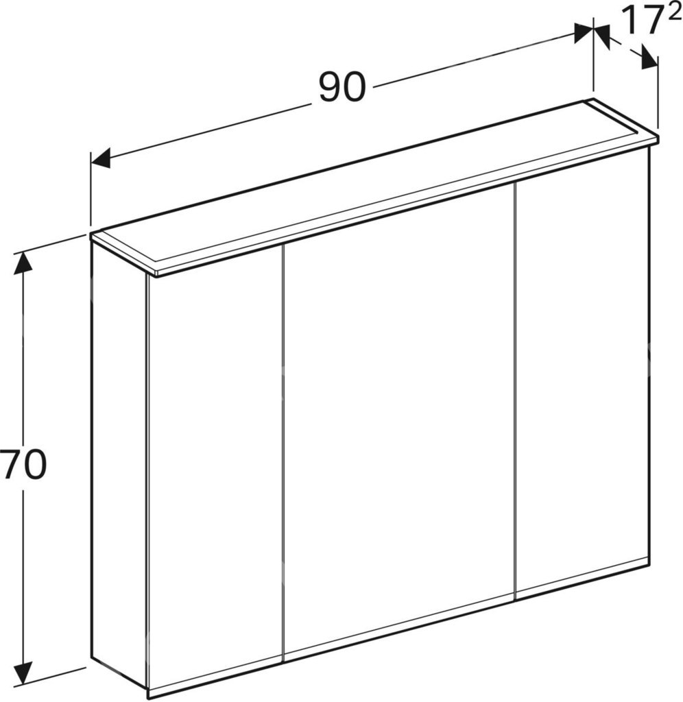 Option Plus mirror cabinet, B90, with - 500.594.00.1