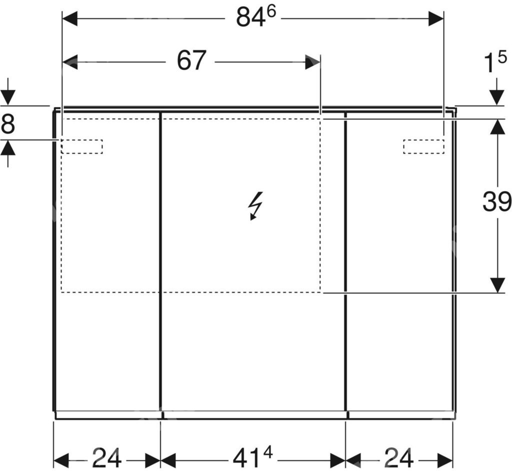 Option Plus mirror cabinet, B90, with - 500.594.00.1