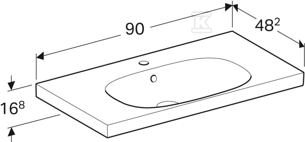 Acanto Umywalka, B90cm, H16.8cm, - 500.623.01.8