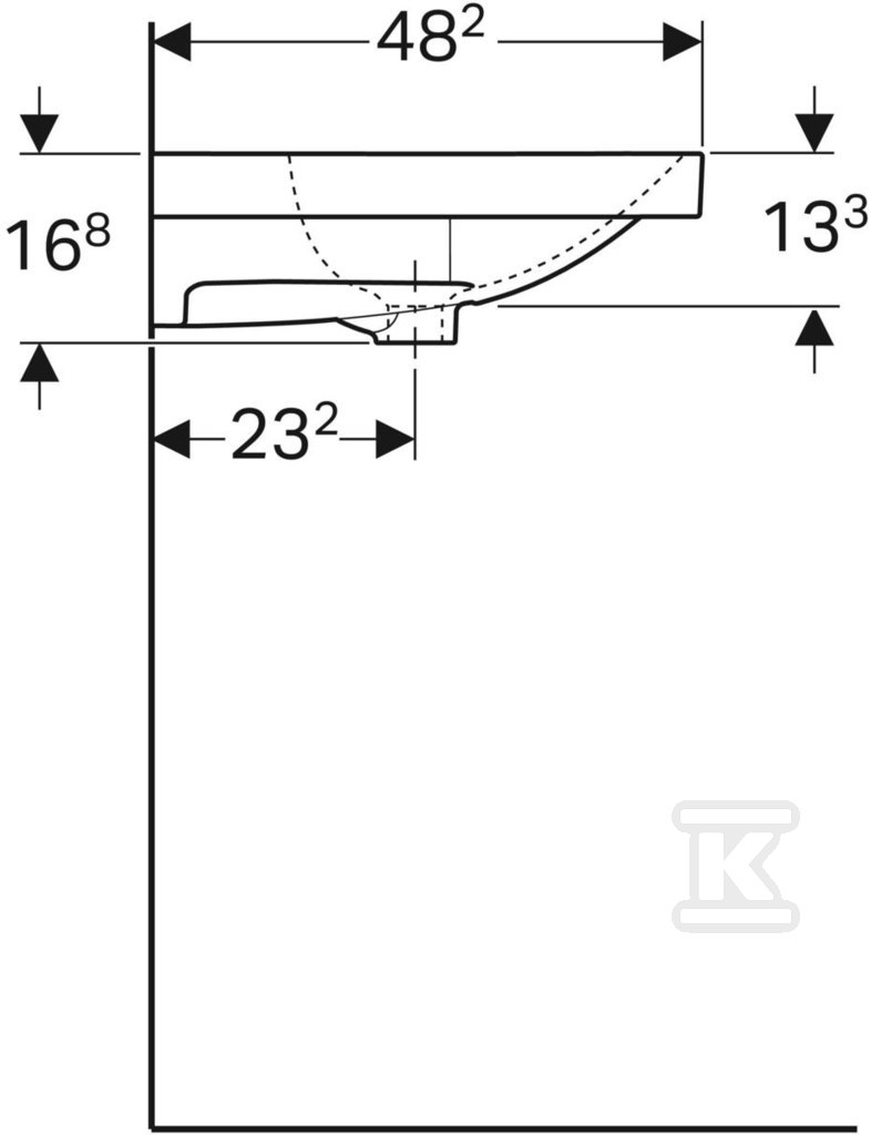 Acanto Umywalka, B90cm, H16.8cm, - 500.623.01.8