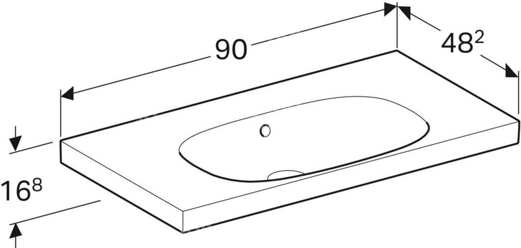 Umywalka Acanto, B90, b/otworu, z - 500.624.01.2