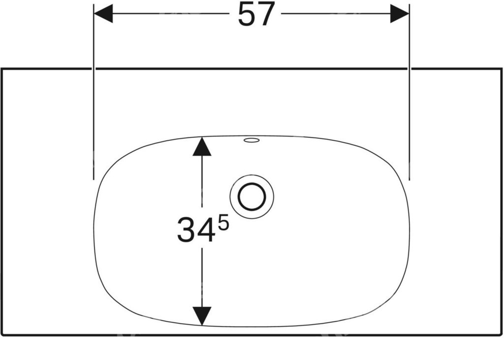 Umywalka Acanto, B90, b/otworu, z - 500.624.01.2