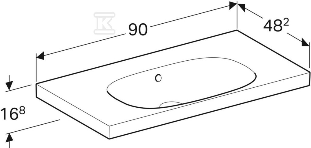 Acanto Umywalka, B60cm, H16.8cm, - 500.624.01.8