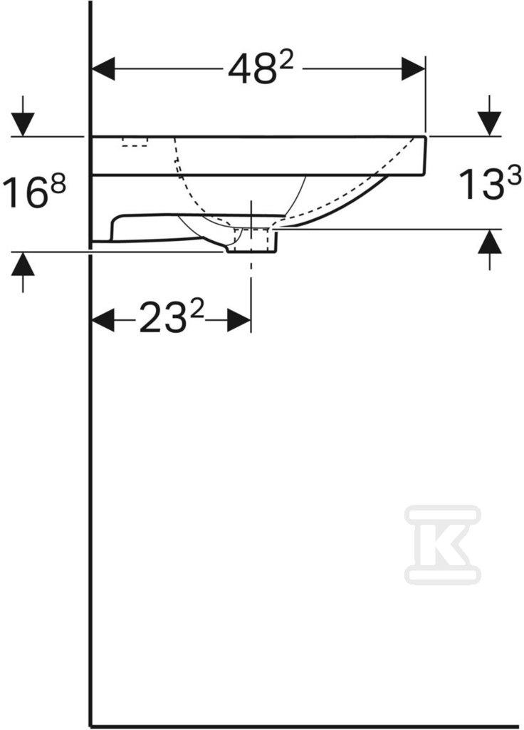 Acanto Umywalka podwójna, B120cm, - 500.627.01.8