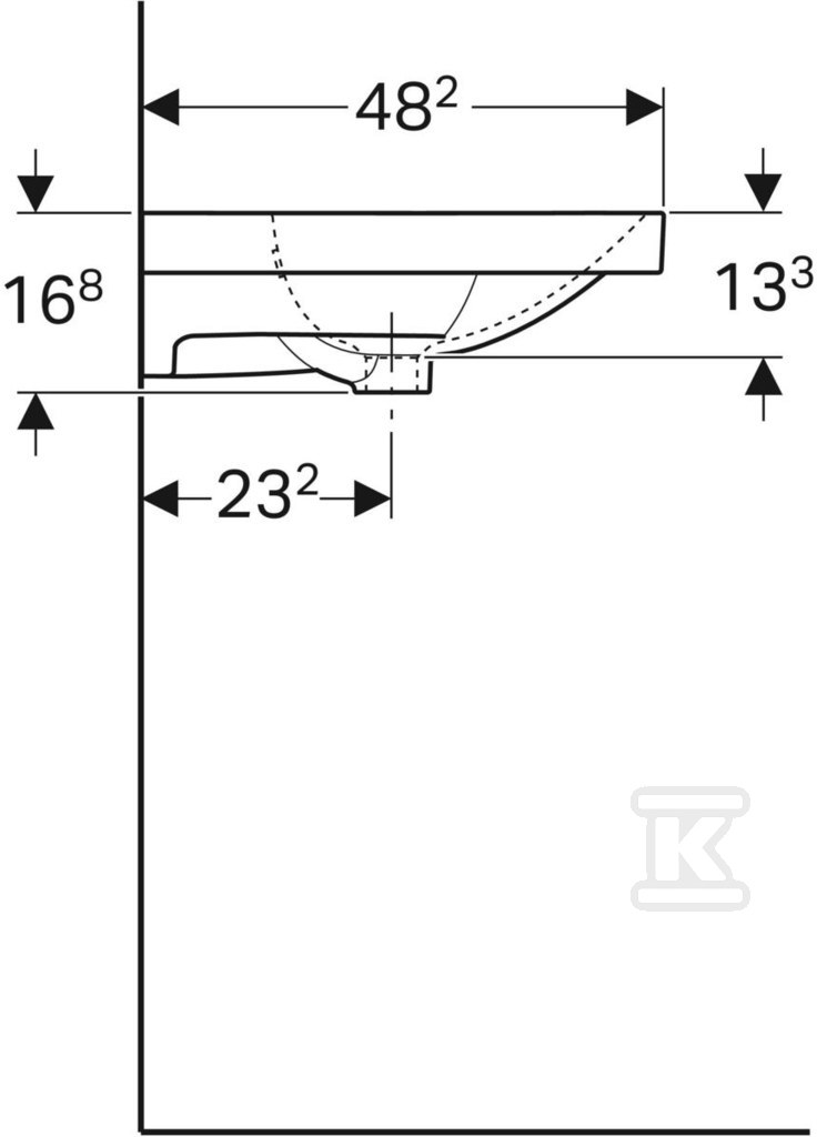 Acanto Umywalka podwójna, B120cm, - 500.628.01.8