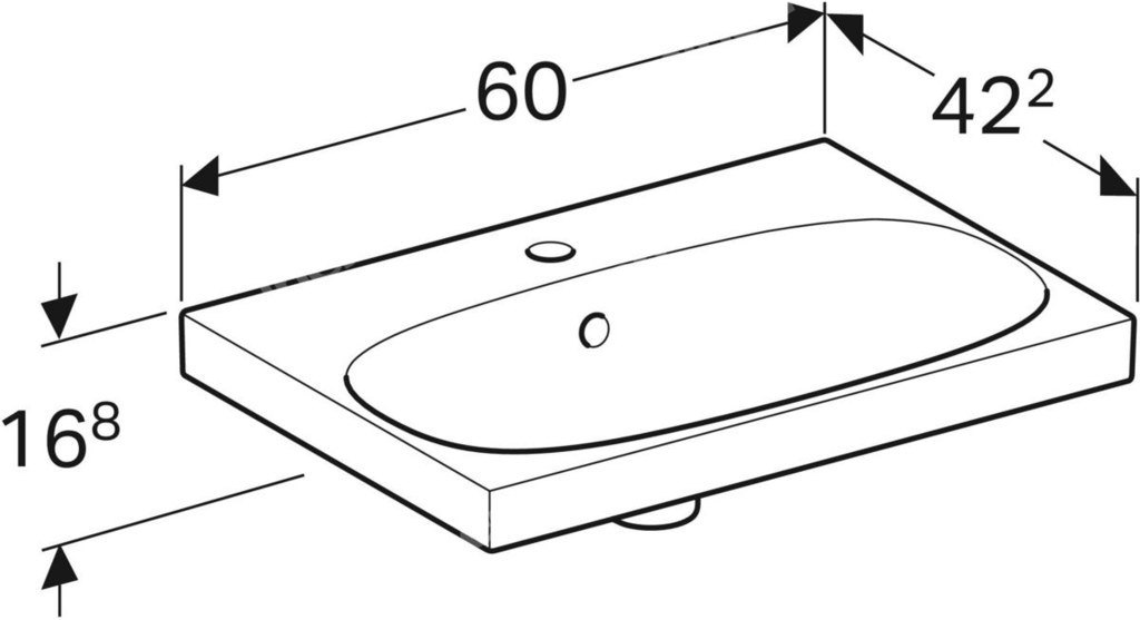 Umywalka Acanto, B60, krótka - 500.631.01.2