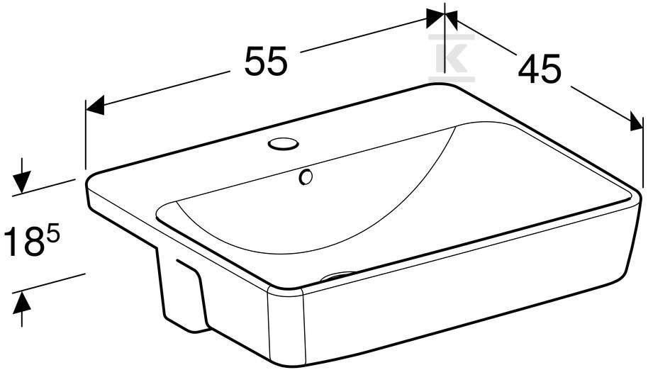 Variform Umywalka częściowo wpuszczana - 500.681.01.1