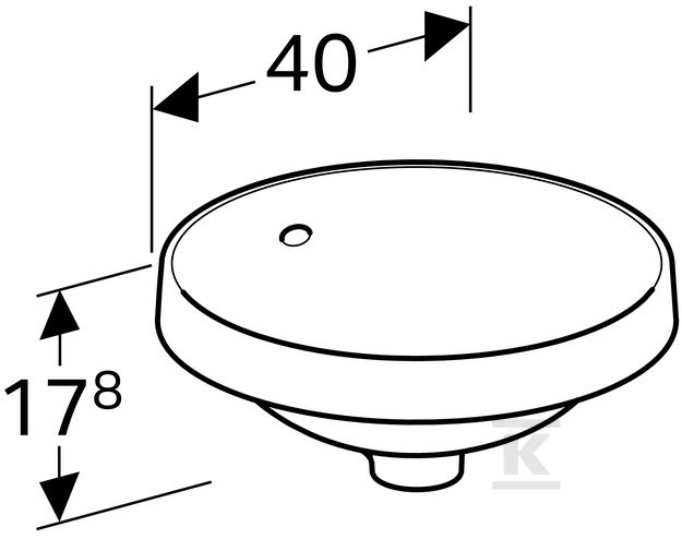 Variform zapuštěné umyvadlo, kulaté, - 500.700.00.2