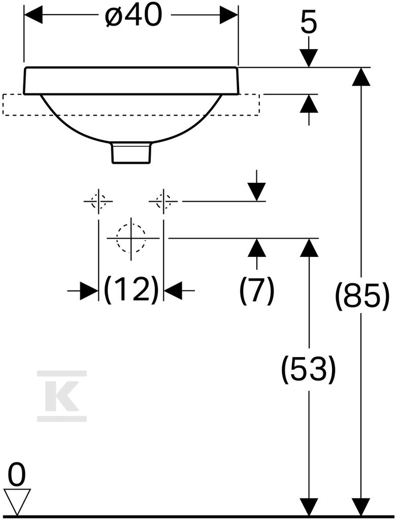 Variform Umywalka wpuszczana w blat, - 500.700.01.2