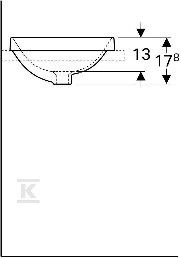 Variform washbasin recessed into the - 500.702.01.2