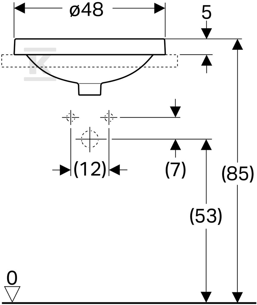 Variform Umywalka wpuszczana w blat, - 500.704.00.2