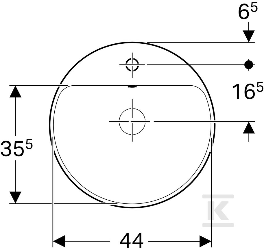 Variform Umywalka wpuszczana w blat, - 500.704.00.2