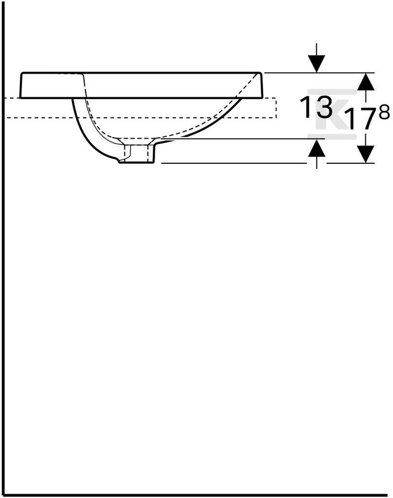 Variform washbasin recessed into the - 500.704.01.2