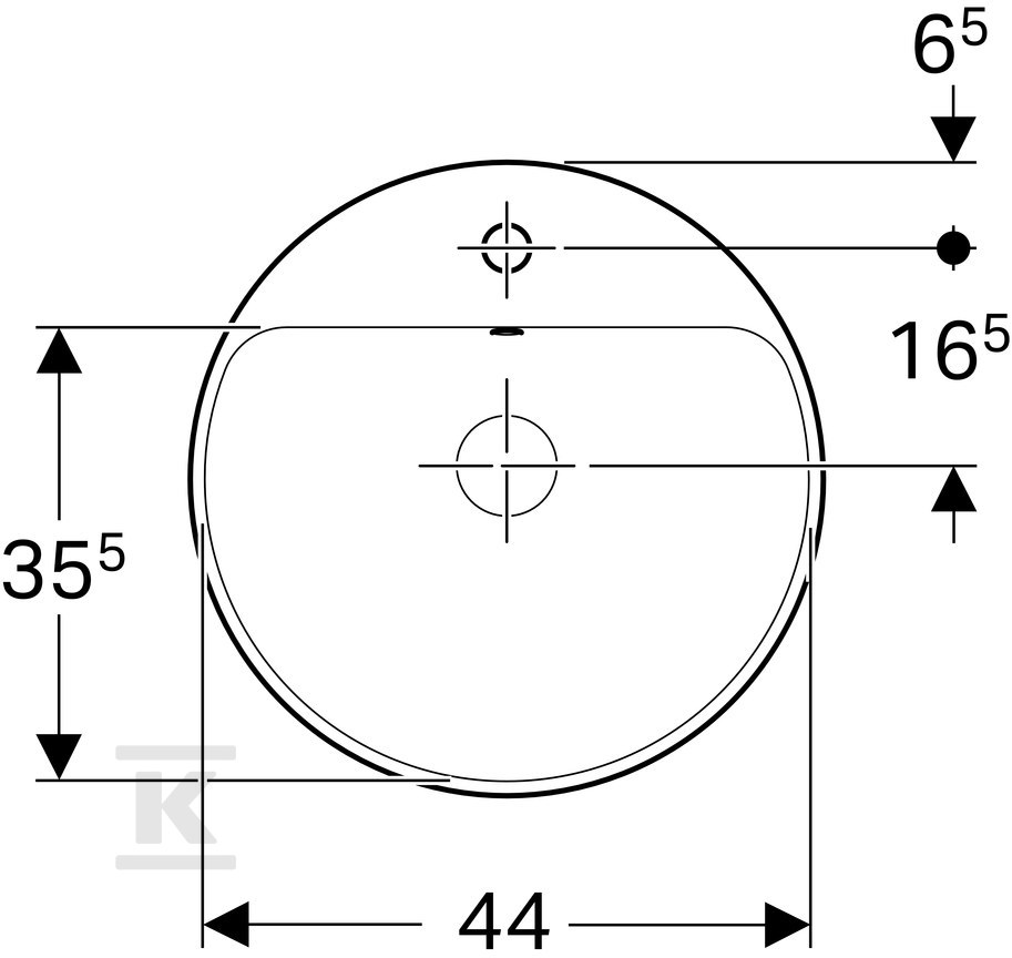 Variform washbasin recessed into the - 500.704.01.2